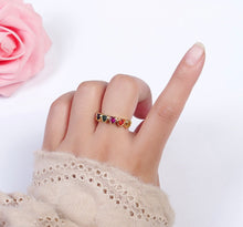 Load image into Gallery viewer, Rainbow Hearts Gemstone Ring
