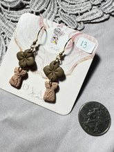 Load image into Gallery viewer, Dainty Brown and Tan Latte Stone Earrings
