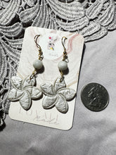 Load image into Gallery viewer, Beaded Pearl Plumeria Dangles
