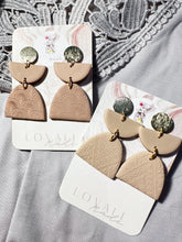 Load image into Gallery viewer, Dangkulu Latte Stones with Gold Stud Posts
