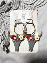 Load image into Gallery viewer, Floral Karabao Hoop Dangles
