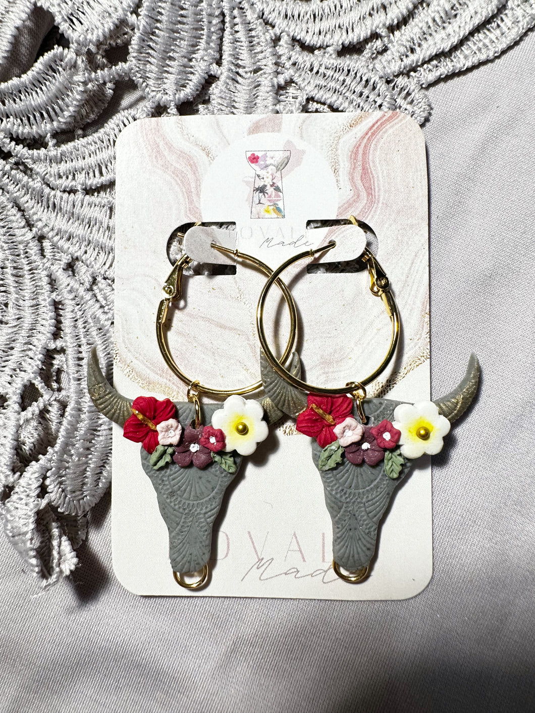 Floral Karabao Hoop Dangles