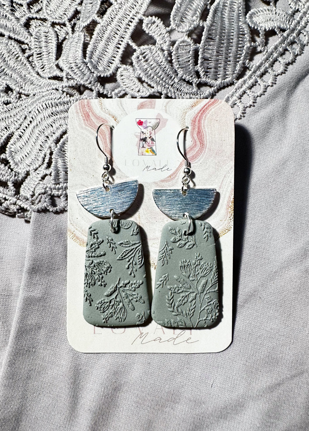 Sage Green Latte Stone Dangles